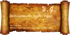 Wohlgemuth Györgyi névjegykártya