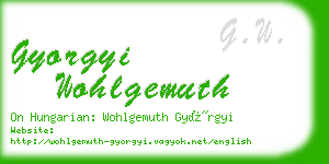gyorgyi wohlgemuth business card